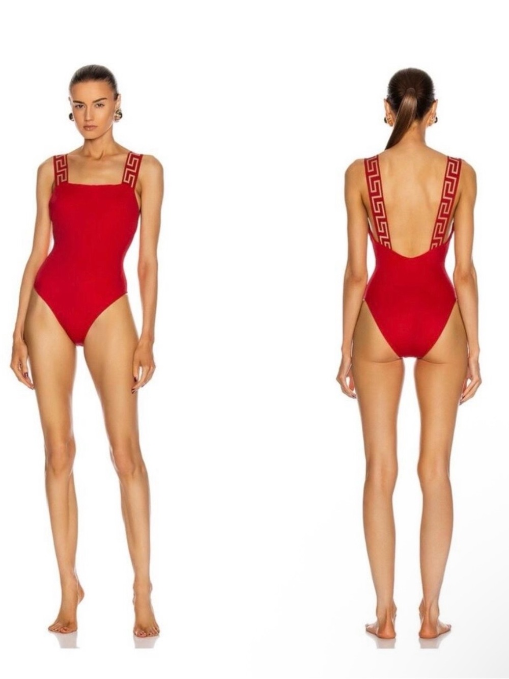 NWT Versace Greco Red One-Piece Swimsuit